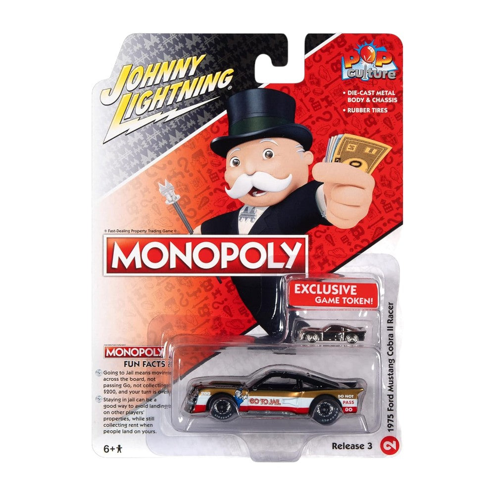 Monopoly 1975 Ford Mustang Cobra II Racer (Go to Jail) & Game Token 1/64