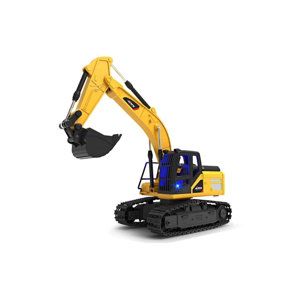 Excavadora Control Remoto Negro Sonido, Luces y Vapor 1/18