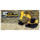 Excavadora Control Remoto Negro Sonido, Luces y Vapor 1/18