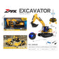 Excavadora Control Remoto Negro Sonido, Luces y Vapor 1/18