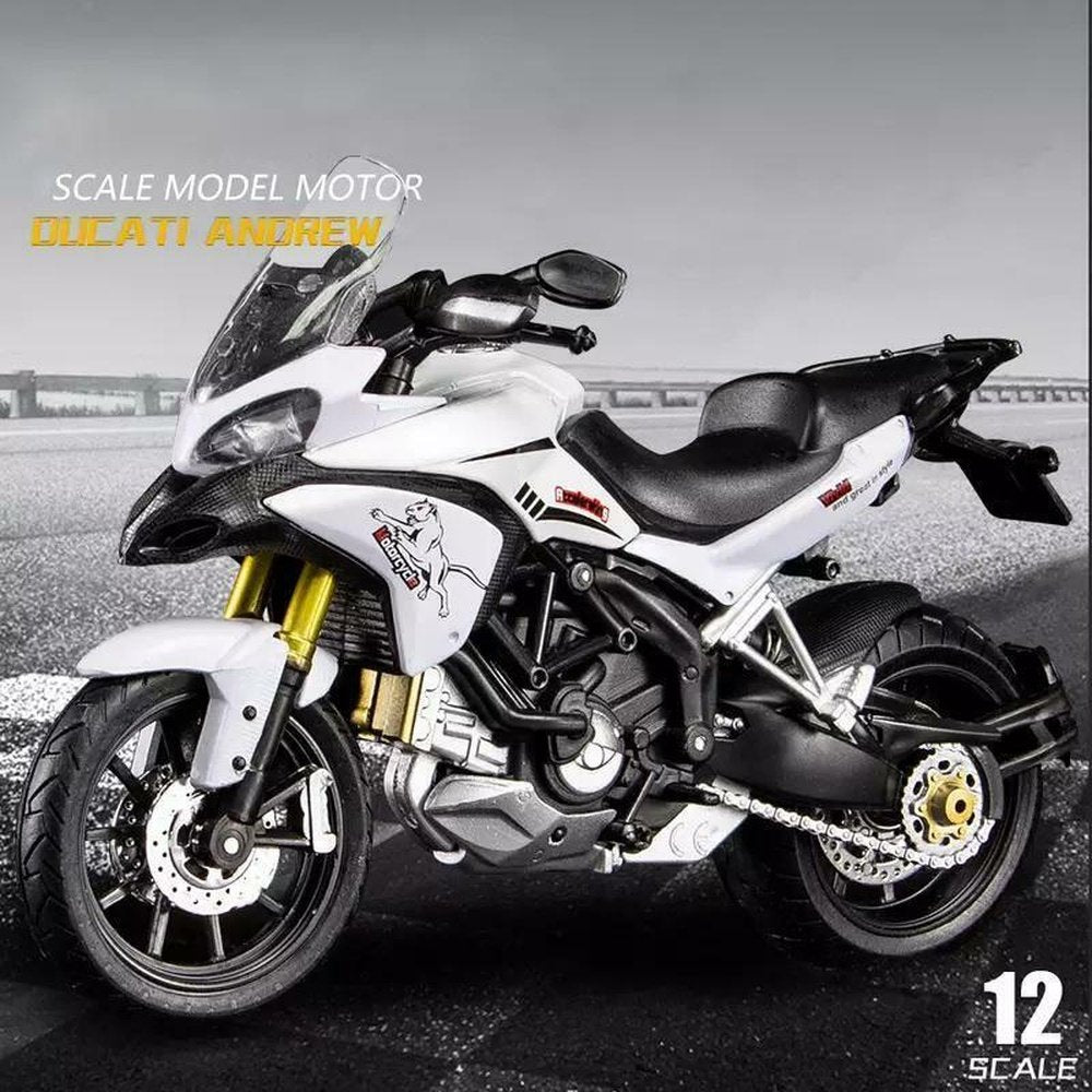 Motocicleta MTS Enduro White/Black 1/12