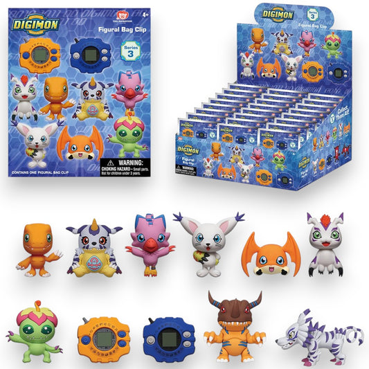 Digimon Series 3 3D Foam Bag Clip