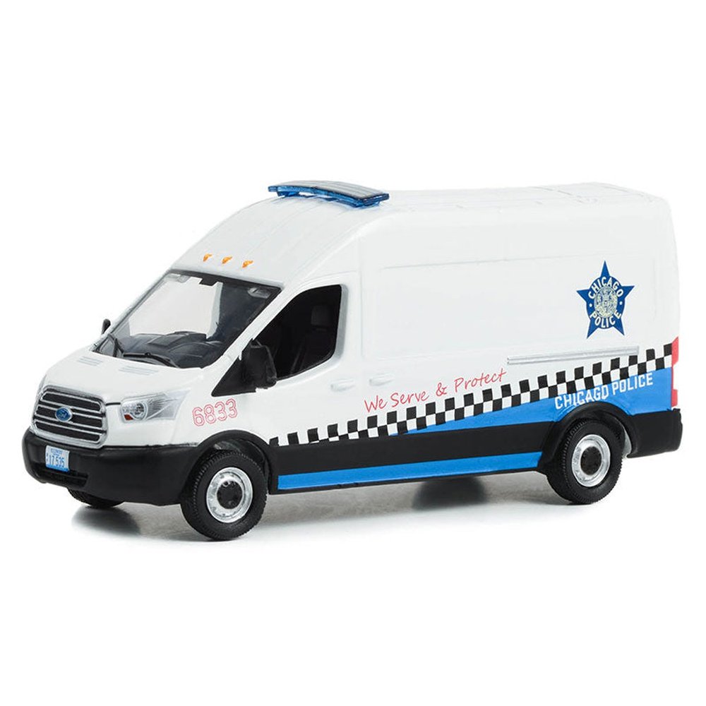 Route Runners Series 5 - 2019 Ford Transit LWB High Roof - Chicago Police 1/64
