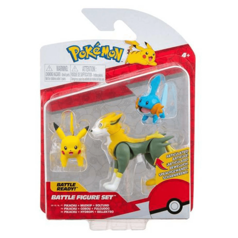 Pokémon Battle Figure Set Pikachu + Mudkip + Boltund
