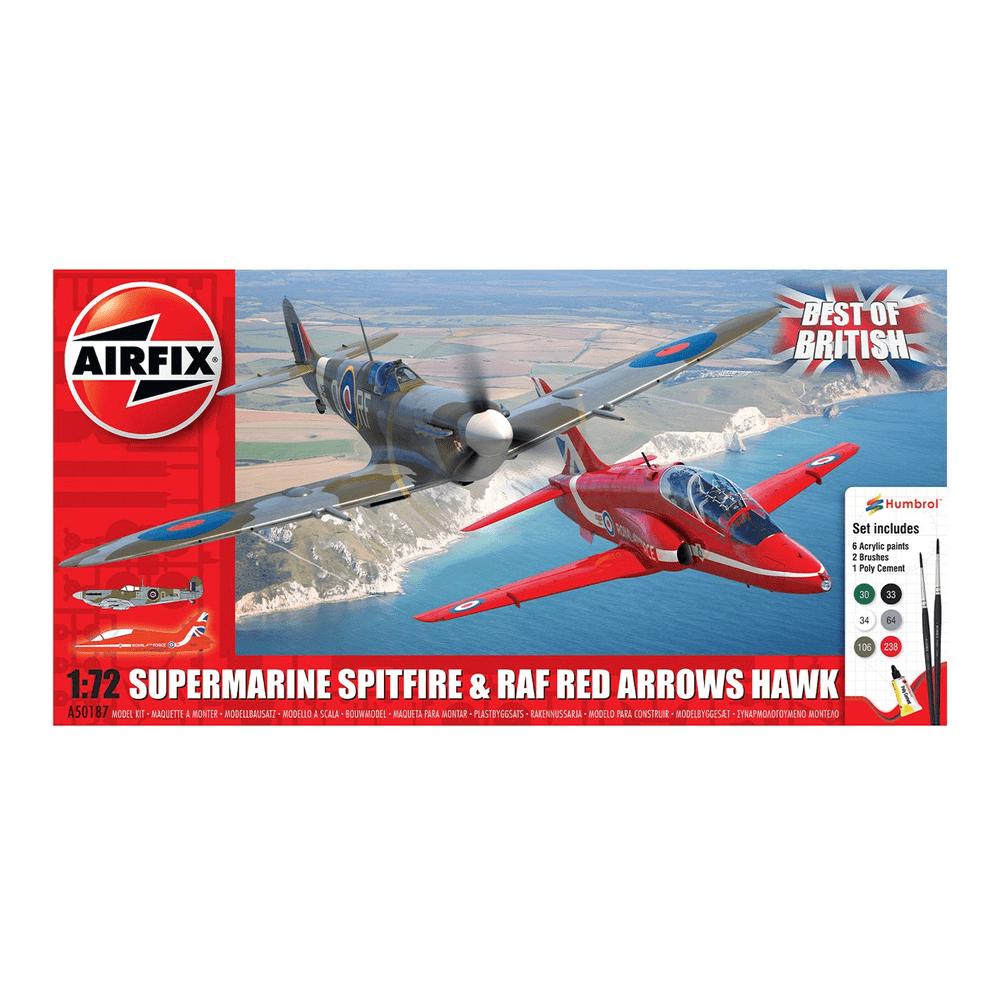 Best of British Supermarine Spitfire & RAF Red ArrowsHawk Model Kit 1/72