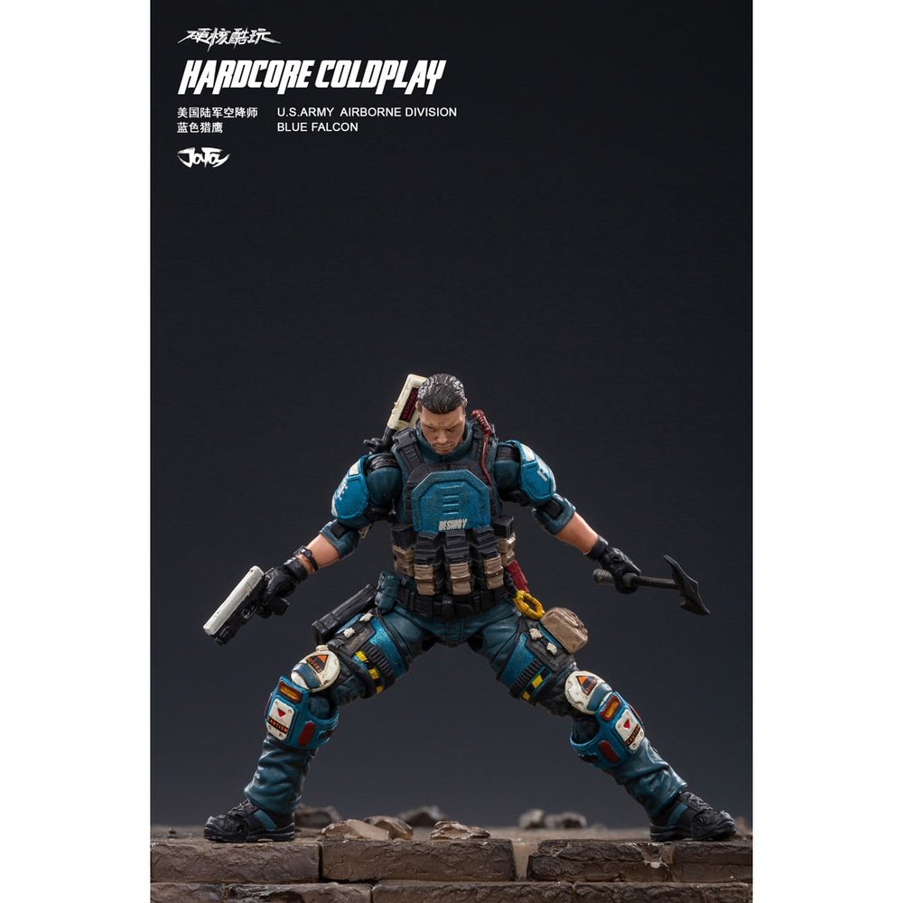 Hardcore Coldplay US Army Airborne Division Blue Falcon 1/18 toysmaster
