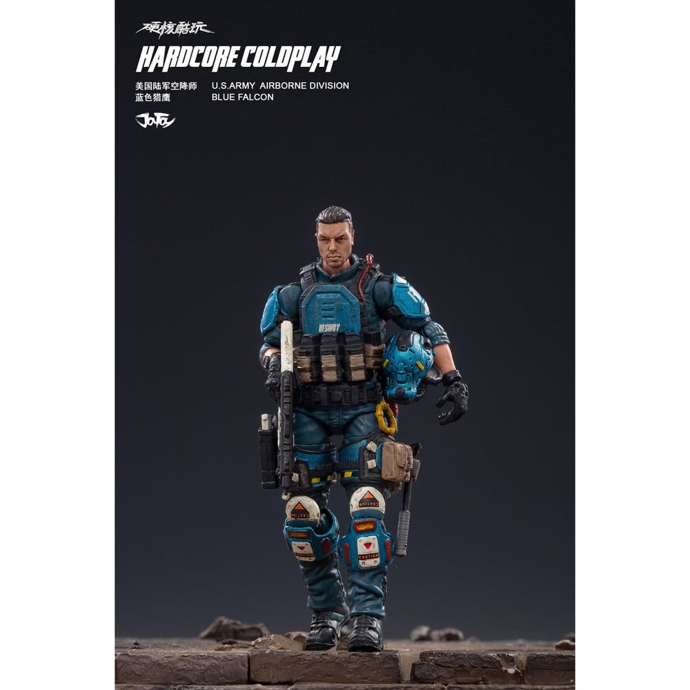 Hardcore Coldplay US Army Airborne Division Blue Falcon 1/18