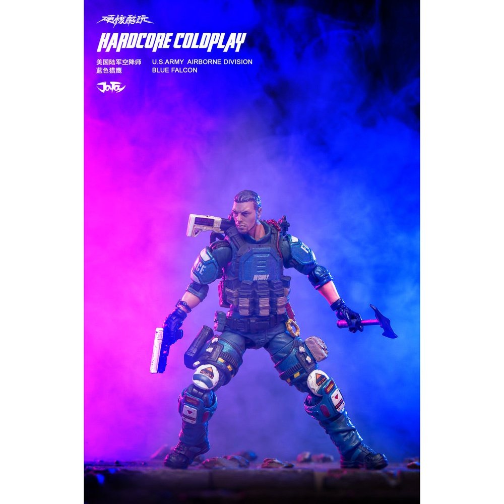 Hardcore Coldplay US Army Airborne Division Blue Falcon 1/18 toysmaster