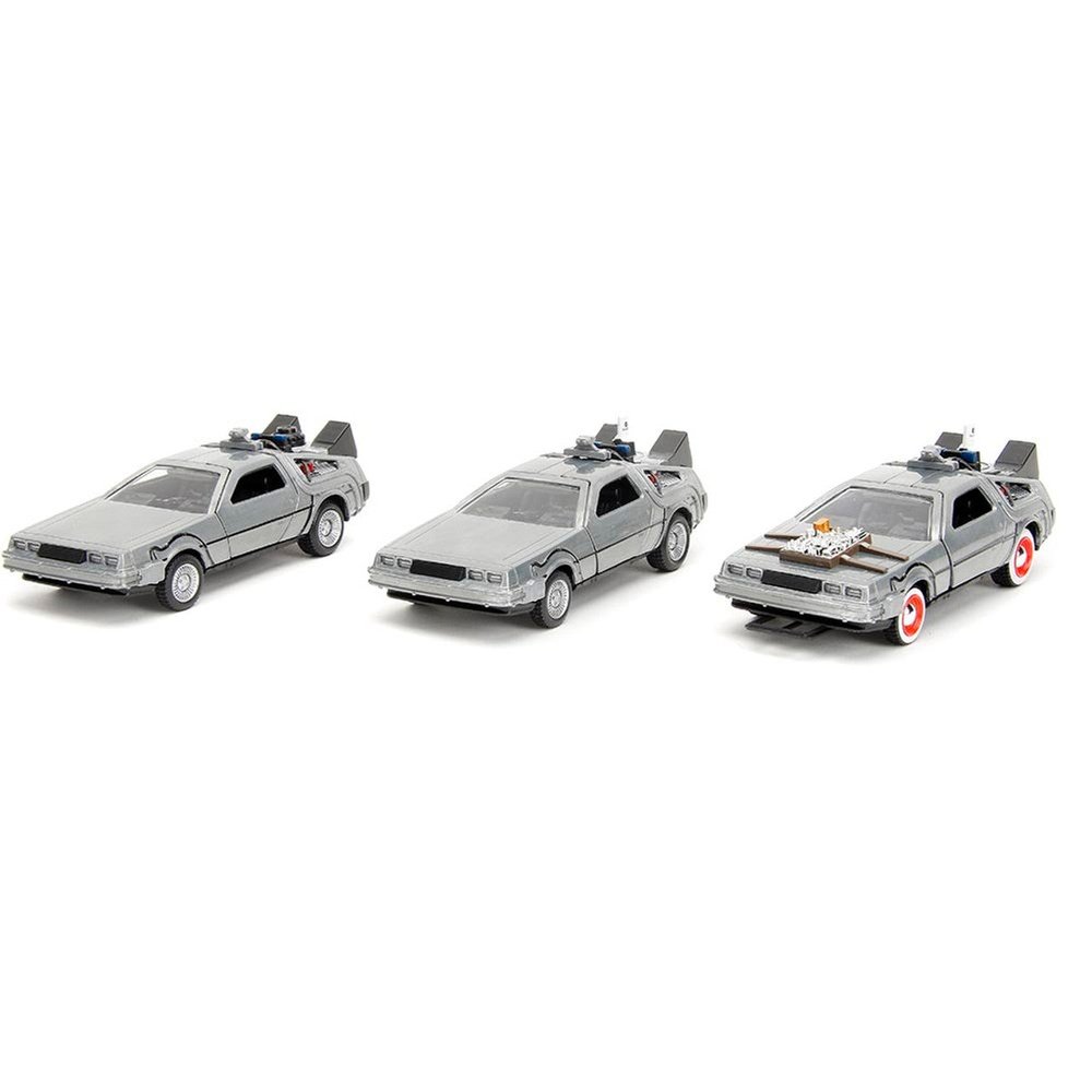 Back to the Future - Time Machine Delorean Set 3-Pack 1/32