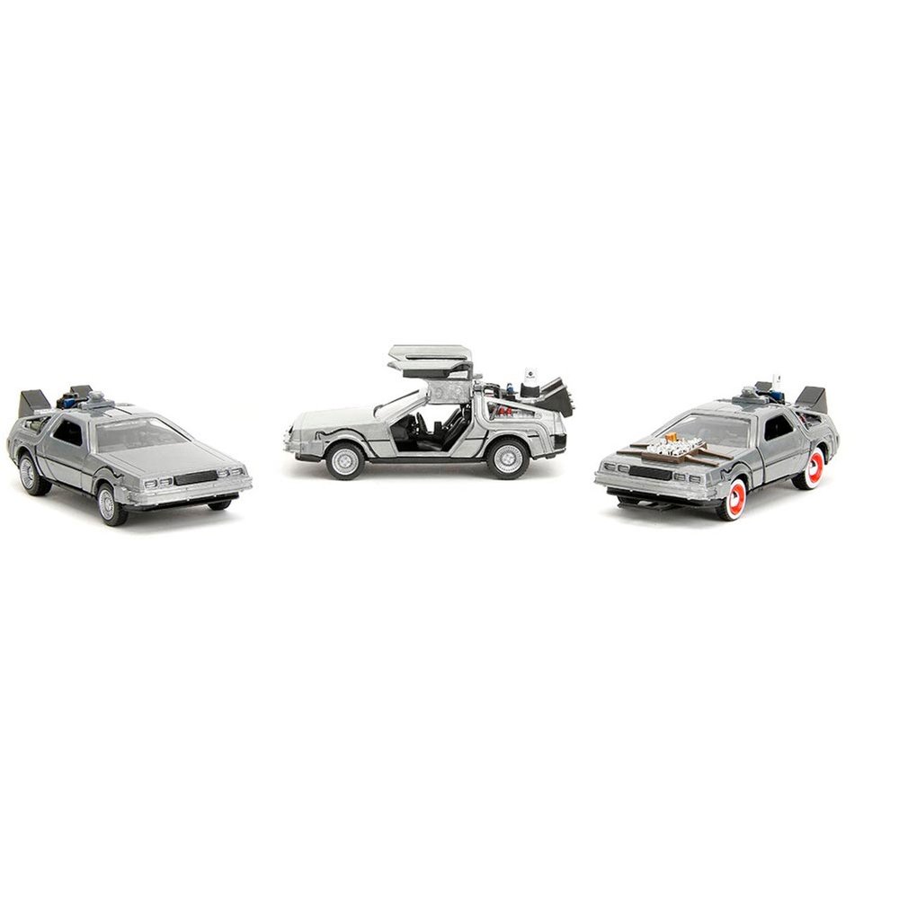 Back to the Future - Time Machine Delorean Set 3-Pack 1/32