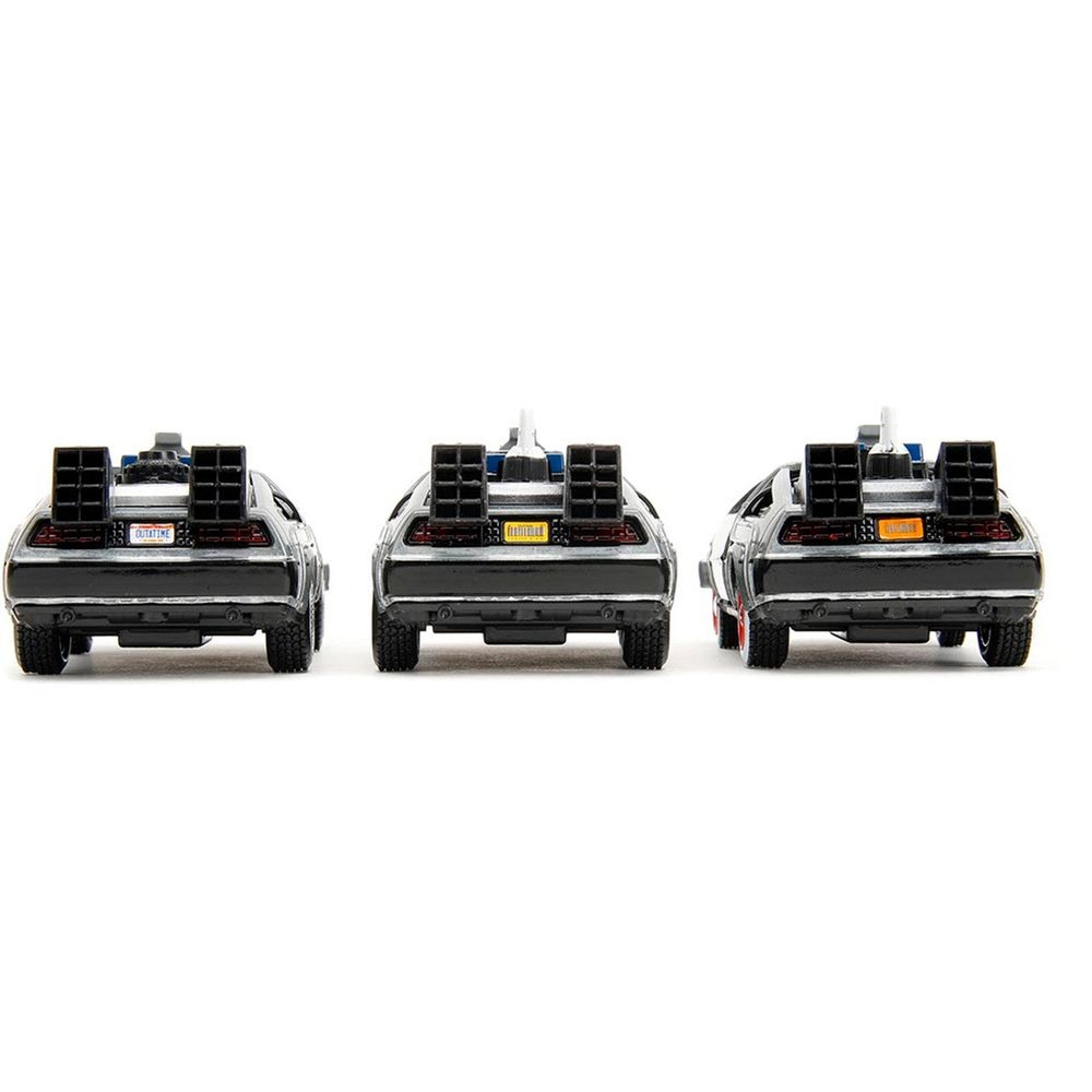 Back to the Future - Time Machine Delorean Set 3-Pack 1/32
