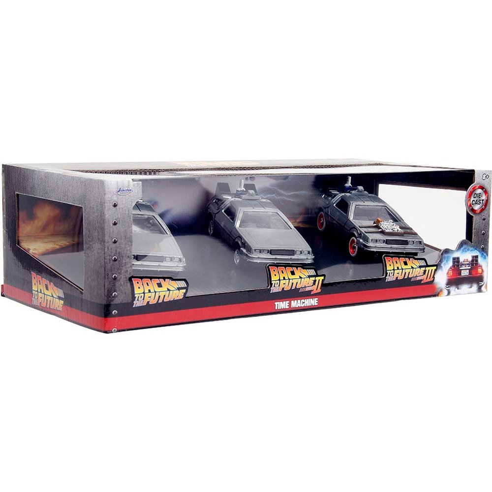 Back to the Future - Time Machine Delorean Set 3-Pack 1/32