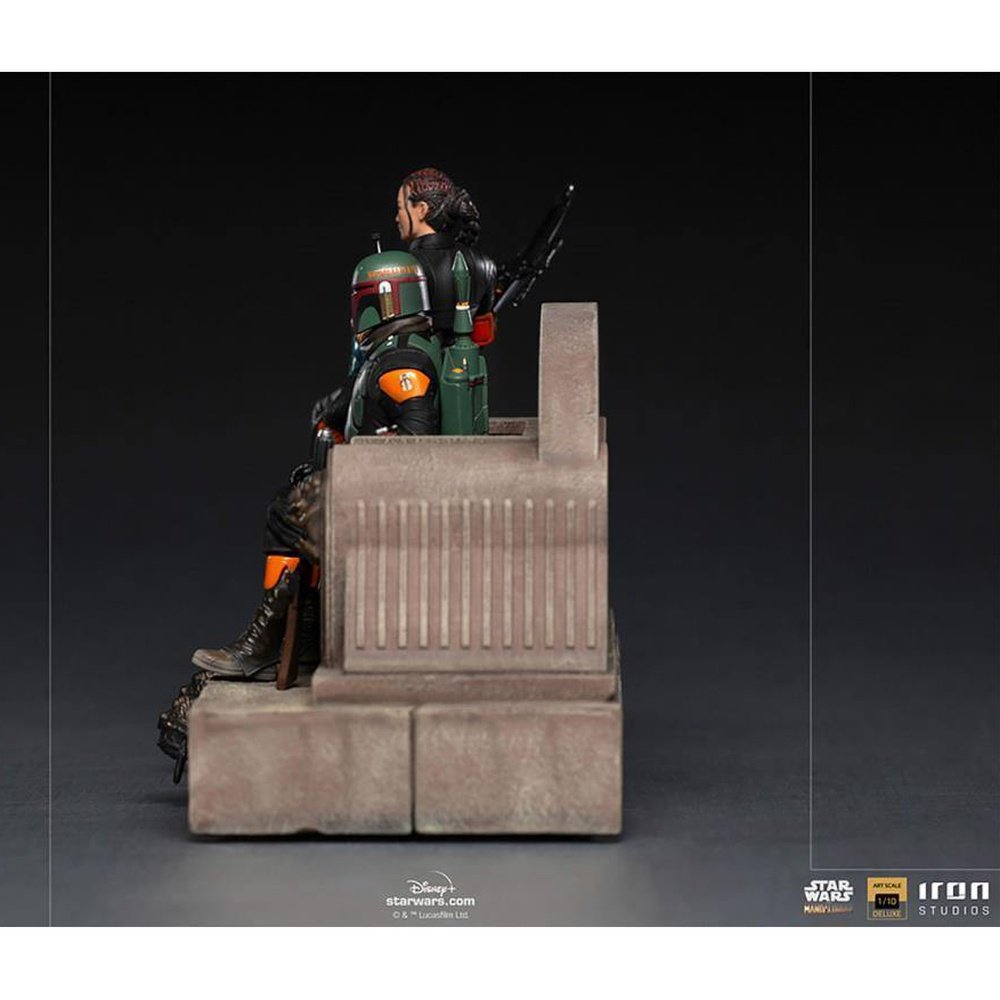The Mandalorian - Boba Fett & Fennec Shand on Throne Deluxe Art Scale Limited Edition 1/10