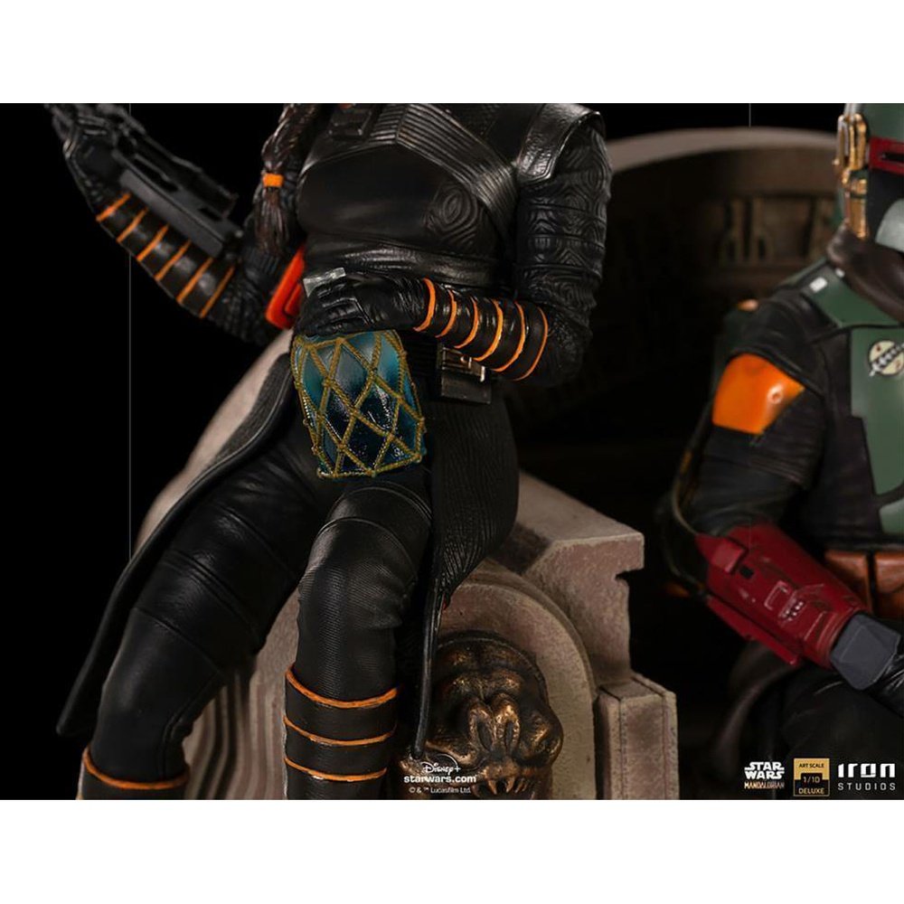 The Mandalorian - Boba Fett & Fennec Shand on Throne Deluxe Art Scale Limited Edition 1/10